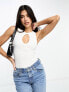 ASOS DESIGN double layer keyhole bodysuit in white