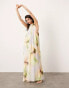 ASOS EDITION chiffon halterneck trapeze maxi dress in watercolour print