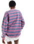 Daisy Street oversized sweatshirt in stripe with baseball graphic