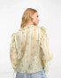 River Island tie front ruffle chiffon blouse in cream floral