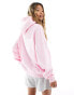 Kaiia oversized logo hoodie in baby pink