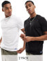 HUGO BLUE 2-pack t-shirt in white/black