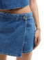 Calvin Klein Jeans wrap skort in mid wash