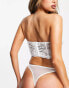 Lost Ink daisy lace strapless corset bra in white