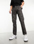 ASOS DESIGN slim cargo trouser in grey all over print