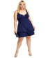 Trendy Plus Size Notched-Neck Tiered-Hem Dress