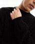 ASOS DESIGN oversized knitted fisherman rib jumper in black