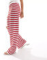 ASOS DESIGN knitted crochet trouser in red stripe