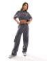 Liquor N Poker high waist baggy fit cargo trousers in dark grey