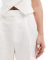 Mango tailored straight leg co-ord trousers in white