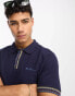 Ben Sherman twin tipped polo jersey polo top in navy