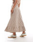 ONLY gingham maxi skirt in brown