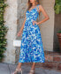 Women's Floral Print Tie Strap Maxi Beach Dress