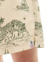 Hunky Trunks scenic island swim shorts in cream