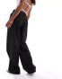 DTT Petite high waisted trousers in black