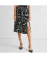 Women's Floral Skirt with Front Slit