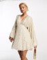 ASOS DESIGN embellished smock mini dress with gold linear embellishment