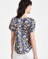 Women's Pull-On Floral Short-Sleeve Top