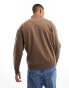 ASOS DESIGN oversized sweatshirt with MA1 pocket in brown