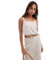 Vero Moda linen blend cropped top co-ord in stone