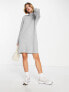 Vero Moda roll neck mini jumper dress in grey melange