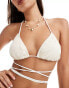 Brave Soul crochet bikini top in cream