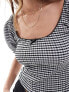 Miss Selfridge milkmaid gingham top