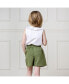 Toddler Girls Sleeveless Ruffle Collar Chambray Button Back Top