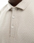 ASOS DESIGN relaxed revere polo in brushed chevron