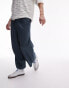 Topman wide leg trousers in mid blue