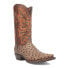 Dingo Outlaw Embroidered Ostrich Print Snip Toe Cowboy Mens Brown Casual Boots