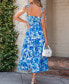 Women's Floral Print Tie Strap Maxi Beach Dress