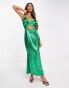 Never Fully Dressed lace cut-out slip midaxi dress in emerald