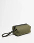 Tommy Hilfiger type logo washbag in olive green