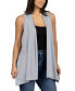 Draped Open Front Sleeveless Cardigan Vest