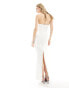 Lioness ruched halterneck maxi dress in white