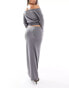 SNDYS knit low rise maxi skirt co-ord in grey