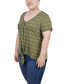 Plus Size Short Sleeve Tie Front Top