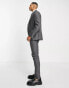 ASOS DESIGN wedding skinny wool mix suit trousers in charcoal herringbone