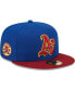 Men's Royal, Red Oakland Athletics Throwback Logo Primary Jewel Gold Undervisor 59FIFTY Fitted Hat