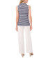 Women's Striped Sleeveless Collared Top