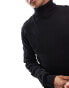 Brave Soul cotton turtle neck jumper in black