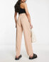 Miss Selfridge d-ring belt baggy trouser in tan