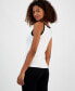 Women's Contrast Trim Sleeveless Halter Sweater