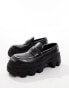 ASOS DESIGN chunky loafers in brown faux leather