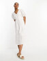 Vero Moda broderie midi dress with bow back in white