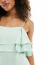 Vila Bridesmaid frill top cami maxi dress in mint green