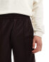 ONLY & SONS pull on short with side stripe in brown