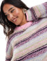 Vero Moda mixed stripe jumper in pink multi