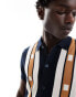 Ben Sherman button through mod polo in navy